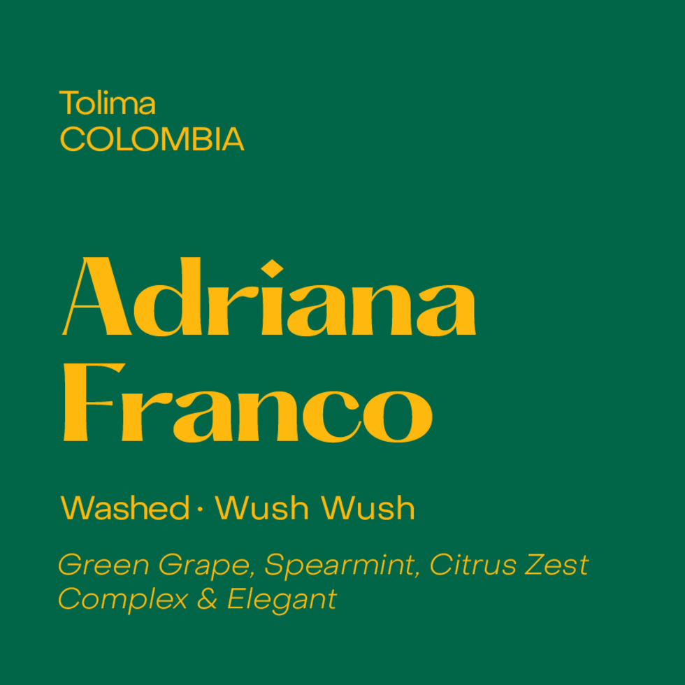 Colombia Adriana Franco Espresso, Washed Wush Wush