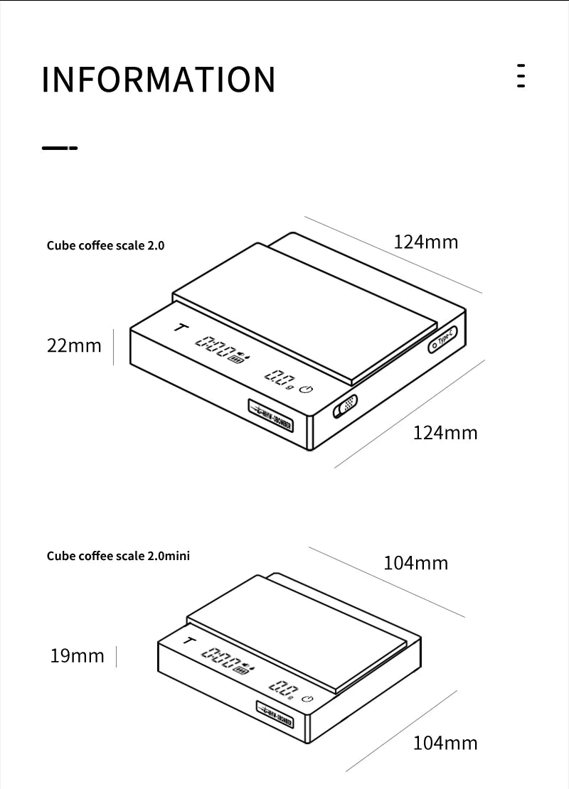 Cube Coffee Scale 2.0 Reg/Mini
