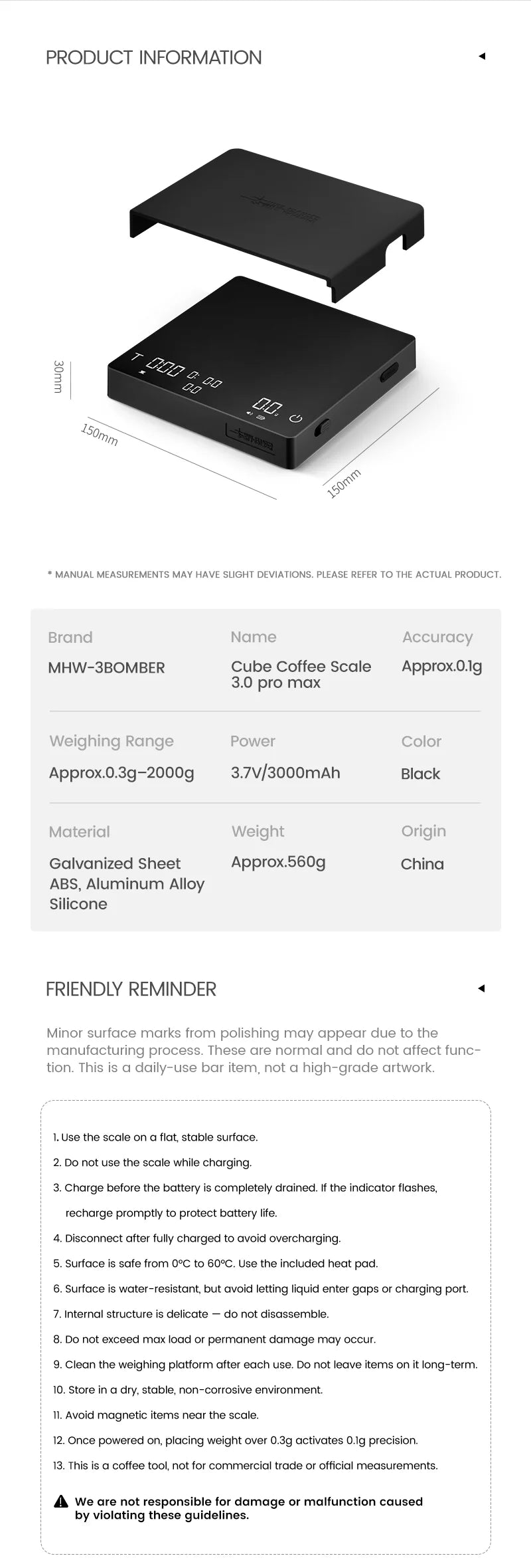 Cube Coffee Scale 3.0 Pro Max