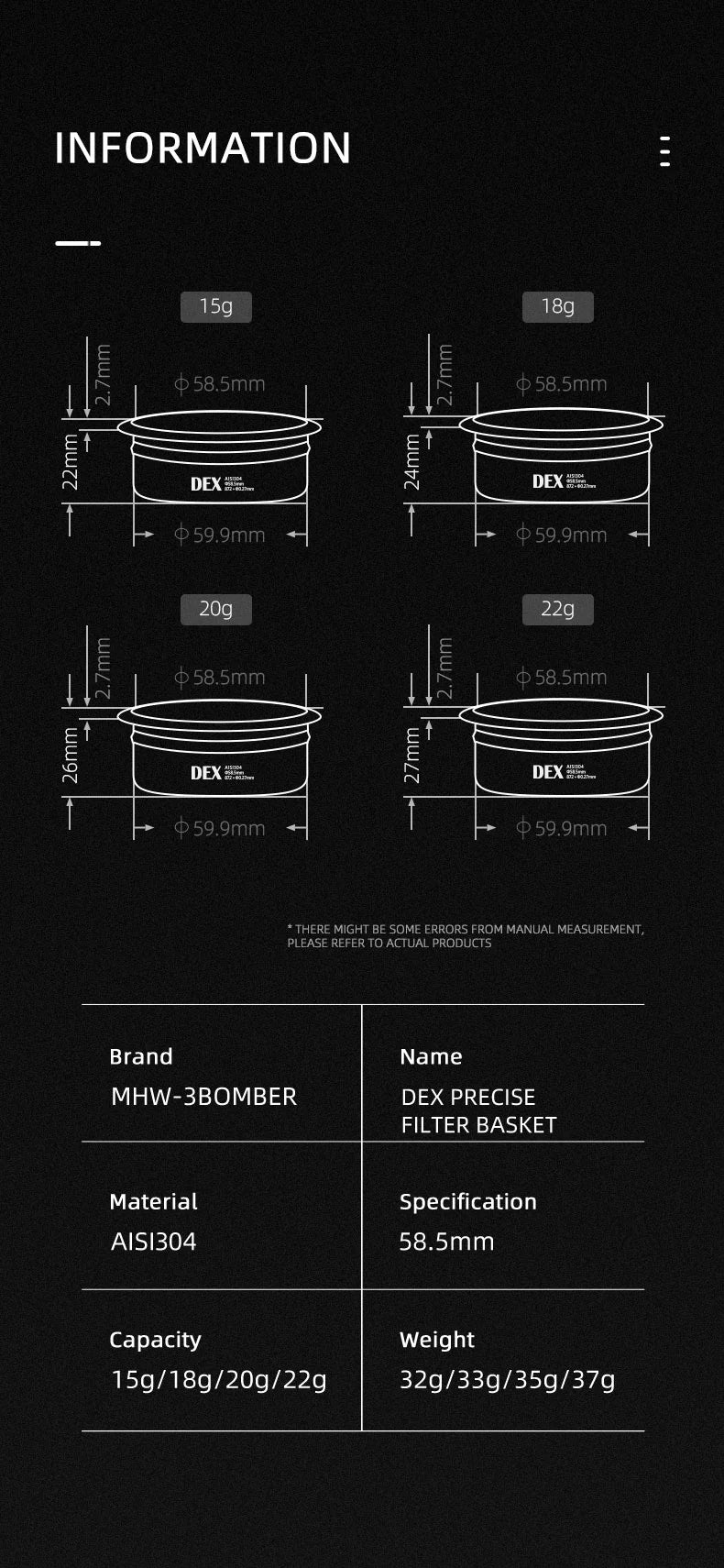 DEX Precise Filter Basket