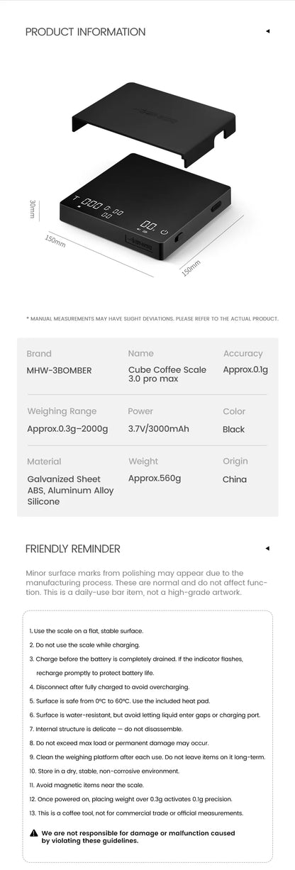 Cube Coffee Scale 3.0 Pro Max